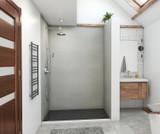 Swanstone MSMK963062.203 30 x 62 x 96 Modern Subway Tile Glue up Shower Wall Kit in Ash Gray