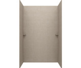 Swanstone 30 x 62 x 96 Traditional Subway Tile Glue up Shower Wall Kit in Limestone - TSMK963062.218