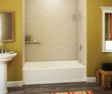 Swanstone VP6030CTML.010 60 x 30 Solid Surface Bathtub with Left Hand Drain in White