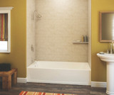 Swanstone VP6030CTMMR.010 60 x 30 Solid Surface Bathtub with Right Hand Drain in White
