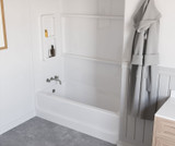 Swanstone BA03060.010 30 x 60 x 60 Veritek Smooth Direct to Stud Tub Wall Kit in White