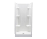 Swanstone 32" x 32" Solid Surface Alcove Center Drain Four-Piece Shower Assembly in White - VP3232CS.010