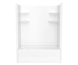 Swanstone VP6030CTSM2R.010 60 x 30 Solid Surface Alcove Right Hand Drain Four Piece Tub Shower in White