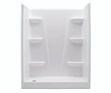 Swanstone 60 x 30 Solid Surface Alcove Left Hand Drain Four Piece Shower in White - VP6030CSL.010