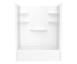 Swanstone  VP6030CTSMINR.010 60 x 30 Solid Surface Alcove Right Hand Drain Four Piece Tub Shower in White