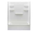 Swanstone VP6030CTSAL.010 60 x 30 Solid Surface Alcove Left Hand Drain Four Piece Tub Shower in White