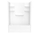Swanstone 60 x 30 Solid Surface Alcove Left Hand Drain Four Piece Tub Shower in White - VP6030CTSMAL.010