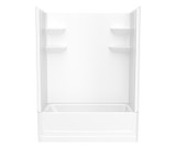 Swanstone  VP6030CTSM2AR.010 60 x 30 Solid Surface Alcove Right Hand Drain Four Piece Tub Shower in White