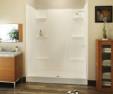 Swanstone 60 x 34 Solid Surface Alcove Center Drain Four-Piece Shower in White - VP6034CSA.010