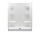 Swanstone  VP6034CSA.010 60 x 34 Solid Surface Alcove Center Drain Four-Piece Shower in White