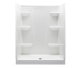 Swanstone VP6034CSA.010 60 x 34 Solid Surface Alcove Center Drain Four-Piece Shower in White