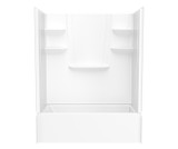 Swanstone VP6030CTSMMAL.010 60 x 30 Solid Surface Alcove Left Hand Drain Four Piece Tub Shower in White