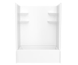 Swanstone  VP6030CTSMM2AR.010 60 x 30 Solid Surface Alcove Right Hand Drain Four Piece Tub Shower in White