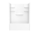 Swanstone  VP6032CTSMMAL.010 60 x 32 Solid Surface Alcove Left Hand Drain Four Piece Tub Shower in White