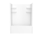 Swanstone VP6032CTSMM2AR.010 60 x 32 Solid Surface Alcove Right Hand Drain Four Piece Tub Shower in White