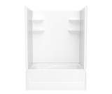 Swanstone  VP6042CTSM2L.010 60 x 42 Solid Surface Alcove Left Hand Drain Four Piece Tub Shower in White