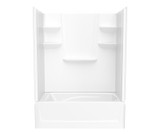 Swanstone  VP6036CTSAL.018 60 x 36 Solid Surface Alcove Left Hand Drain Four Piece Tub Shower in Bisque