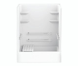 Swanstone 60 x 31 Solid Surface Alcove Right Hand Drain Four Piece Tub with Shower Walls in White - VPF6030CTSMN2R.010