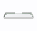 Swanstone Odile Suite 13 5/8" x 4 5/8" x 1 1/8" Rectangular Shelf with Clear Glass in White - RECSHELF.001