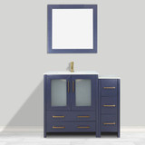 Vanity Art 36 Inch Single Sink Bathroom Vanity Set With Ceramic Vanity Top With Soft Closing Doors And Drawers - Blue - VA3024-36B