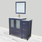 Vanity Art  VA3030-42B 42 Inch Single Sink Bathroom Vanity Set With Ceramic Vanity Top With Soft Closing Doors And Drawers - Blue