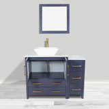 Vanity Art  VA3130-42B 42 Inch Single Sink Bathroom Vanity Set With Engineered Marble Vanity Top With Soft Closing Doors And Drawers - Blue