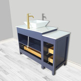 Vanity Art  VA3136-48B 48 Inch Single Sink Bathroom Vanity Set With Engineered Marble Vanity Top With Soft Closing Doors And Drawers - Blue