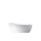Vanity Art 67" x 31" Freestanding Acrylic Bathtub With Round Overflow And Pop-Up Drain - White/Polished Chrome Trim - VA6841