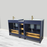 Vanity Art VA3024-60B 60 Inch Double Sink Bathroom Vanity Set With Ceramic Vanity Top With Soft Closing Doors And Drawers - Blue