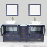 Vanity Art  VA3130-72B 72 Inch Double Sink Bathroom Vanity Set With Engineered Marble Vanity Top With Soft Closing Doors And Drawers - Blue