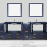 Vanity Art  VA3036-84B 84 Inch Double Sink Bathroom Vanity Set With Ceramic Vanity Top With Soft Closing Doors And Drawers - Blue