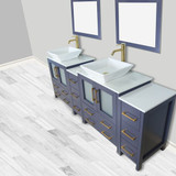 Vanity Art  VA3130-84B 84 Inch Double Sink Bathroom Vanity Set With Engineered Marble Vanity Top With Soft Closing Doors And Drawers - Blue