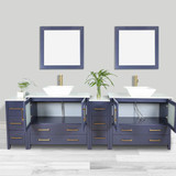 Vanity Art  VA3136-96B 36 Inch Double Sink Bathroom Vanity Set With Engineered Marble Vanity Top With Soft Closing Doors And Drawers - Blue