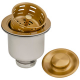 Ruvati Deep Basket Strainer Drain for Kitchen Sinks all Metal 3-1/2 inch - Brushed Gold Satin Brass - RVA1027GG