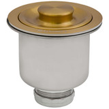 Ruvati Deep Basket Strainer Drain for Kitchen Sinks all Metal 3-1/2 inch - Brushed Gold Satin Brass - RVA1027GG