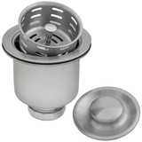 Ruvati Deep Basket Strainer Drain for Kitchen Sinks all Metal with Stopper 3-1/2 inch - Stainless Steel - RVA1027ST