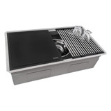 Ruvati 17 x 16 inch Black Composite Dual-Tier Cutting Board for Workstation Sinks - RVA1233BWC