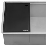 Ruvati 17 x 11 inch LedgeFit Matte Black Composite Replacement Cutting Board for Workstation Sinks - RVA1217BWC