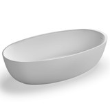 Ruvati 66-inch Matte White epiStone Solid Surface Oval Freestanding Bath Tub Canali - RVB6719WH