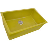 Ruvati 30-inch Fireclay Undermount / Drop-in Topmount Kitchen Sink Single Bowl - Yellow - RVL3030YL