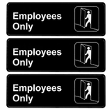 Alpine  ALPSGN-B-6 3 in. x 9 in. Employees Only Sign (3-Pack)