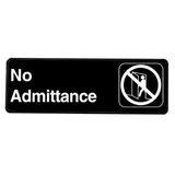 Alpine  ALPSGN-11-15pk 9 in. x 3 in. Black No Admittance Sign 15 Pack