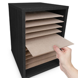 Alpine ADI500-11-BLK 11-Compartment Wood Adjustable Vertical Paper Sorter Literature File Organizer, Black