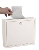 Alpine  ADI631-03-WHI Wall Mountable Large Steel Drop Box