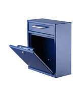 Alpine ADI631-04-BLU Large Wall Mountable Mailbox with Key Lock