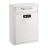 Alpine Large Wall Mountable Mailbox with Key and Combination lock - ADI631-04-WHI-KC
