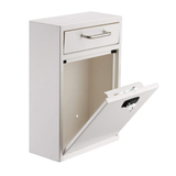 Alpine ADI631-04-WHI-KC Large Wall Mountable Mailbox with Key and Combination lock