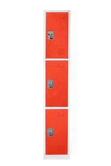 Alpine  ADI629-203-RED 72 in. H x 12 in. W Triple-Compartment Steel Storage Locker