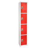 Alpine  ADI629-204-RED 72 in. H x 12 in. W 4-Compartment Steel Storage Locker