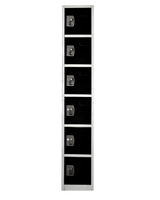 Alpine 72 in. H x 12 in. W 6-Compartment Steel Storage Locker - ADI629-206-BLK